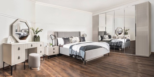 Спальня Стелла 6-ств светло серый камень