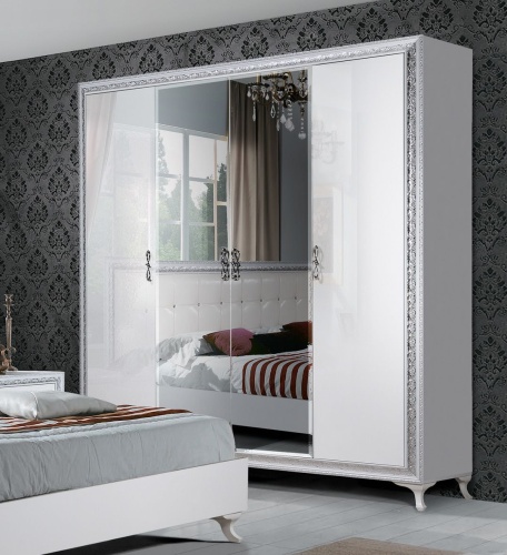 Спальня Дана белая/серебро фото 5