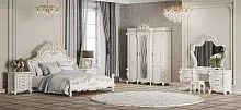 Спальня "Венеция Стайл" (Кровать 1,6; 2 тумбы; Туалетный стол с зеркалом и пуфом; Шкаф 3 дверный)