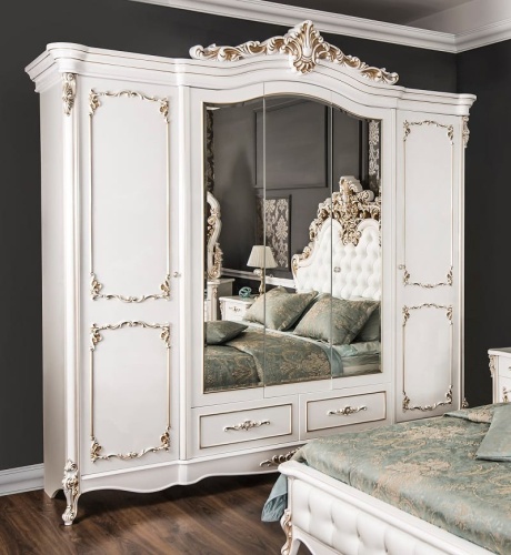 Спальня Флоренция 5-ств белый перламутр глянец фото 5