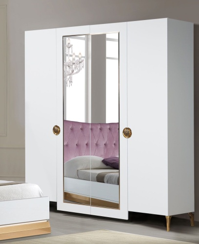 Спальня Теона 4К белый глянец фото 4