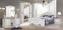 Спальня с 4-дверным шкафом Грация (белый/серебро глянец)