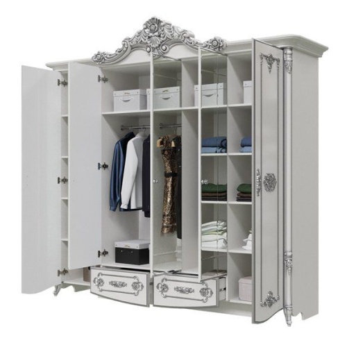 Спальня Дольче Вита с комодом (белый с серебром) фото 3