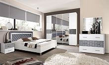 Спальня Вена 5 белый глянец/серый декор Форест Деко Групп