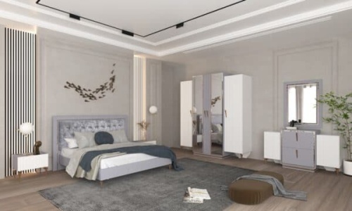 Спальная мебель “Самира” серо-белая фото 3