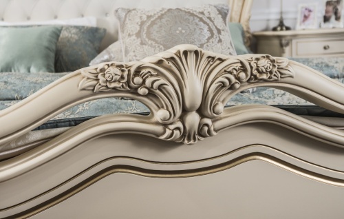 Спальня Мона Лиза крем с мягким изголовьем фото 6