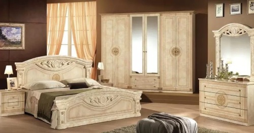 Спальня с 6-дверным шкафом Рома (беж)