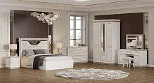 Спальня "Берта" (Кровать 1,4; 2 тумбы; Комод с зеркалом; Шкаф 3 дверный)