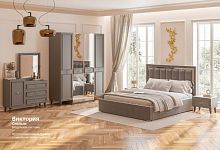 Спальня Виктория (кровать 1.6 м., шкаф 4-дв., стол туалетный СВК-13) графит с серебром