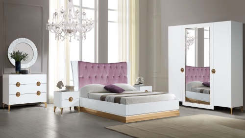 Спальня Теона 4К белый глянец