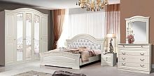 Спальня Венера (кровать 1,8 м.; шкаф 5-ти дв.; комод) белый жемчуг