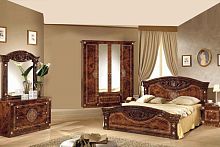 Спальня с 4-дверным шкафом Рома (орех глянец)