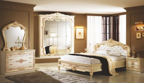 Спальня с 4-дверным шкафом Диана (крем)