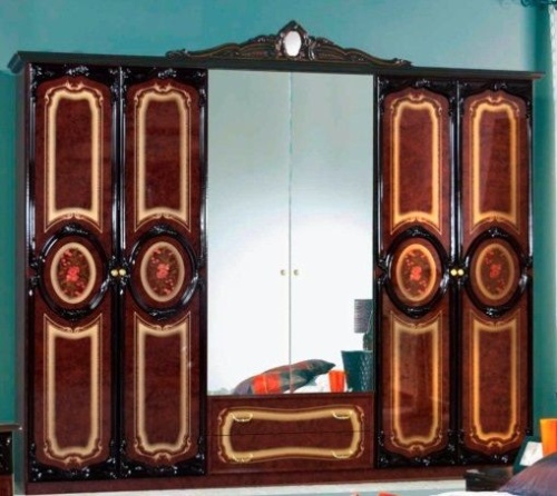 Спальня с 6-дверным шкафом Роза (могано глянец) фото 2