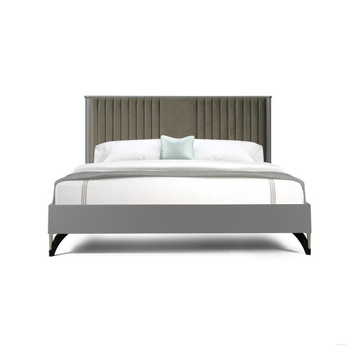 Спальня Никея 6.1К серая/зеленое изголовье фото 6