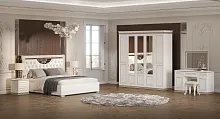 Спальня "Берта" (Кровать 1,8; 2 тумбы; Туалетный стол с зеркалом и пуфом; Шкаф 5 дверный)