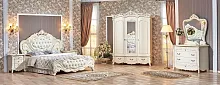 Спальня "Элиза Люкс" (Кровать 1,6; 2 тумбы; Комод с зеркалом; Шкаф 3 дверный)