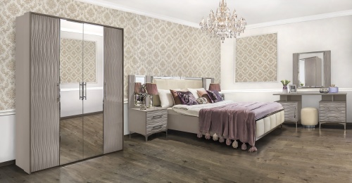 Спальня Гравита 4-ств серый камень глянец фото 2