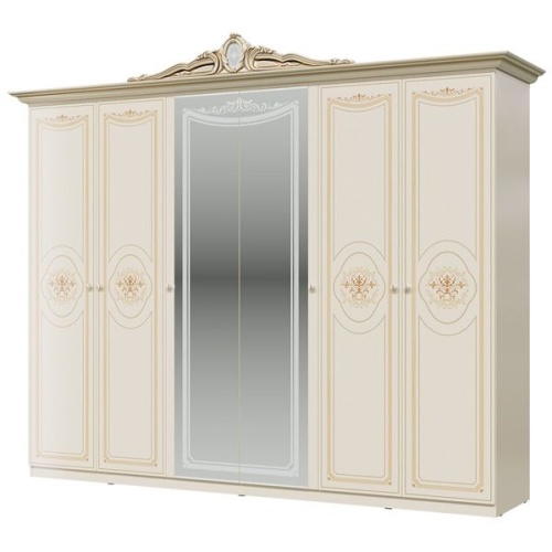 Спальня с 6-дверным шкафом Грация (слоновая кость) фото 2