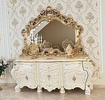 Комод с зеркалом Барокко Люкс (золото)