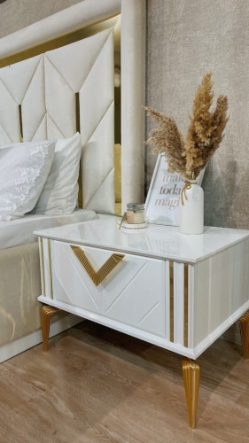 Спальная мебель “Анкара” фрезерованная белая (c подъемным механизмом) фото 6