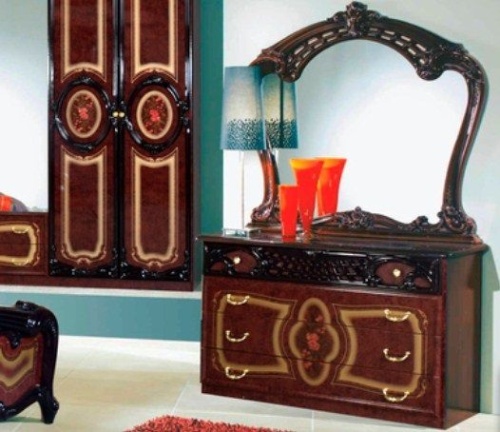 Спальня с 3-дверным шкафом Роза (могано глянец) фото 8