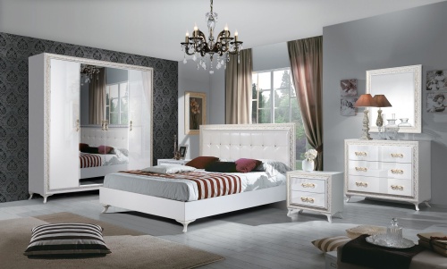 Спальня Дана белая/золото