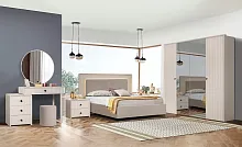 Спальня Севилья шкаф 4-дверный, кровать 1.8 м. (сатин)