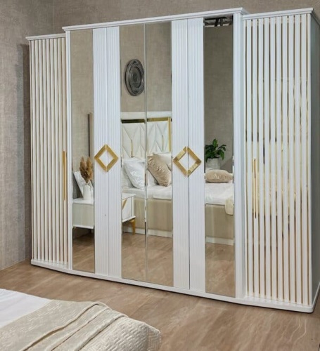 Спальная мебель “Анкара” фрезерованная белая (c подъемным механизмом) фото 10