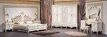 Спальня "Шанель" (Кровать 1,8; 2 тумбы; Туалетный стол с зеркалом и пуфом; Шкаф 5 дверный)