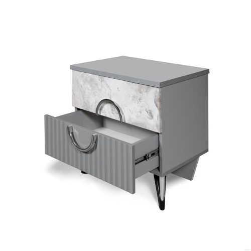 Спальня Никея 6.1К серая/серое изголовье фото 14