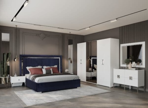 Спальная мебель “Алия” серебро 6-ти дверная