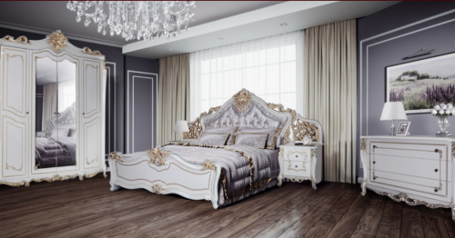 Спальня Джоконда (4-дверный шкаф, комод) крем