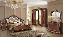 Спальня Джоконда (4-дверный шкаф, комод) орех глянец
