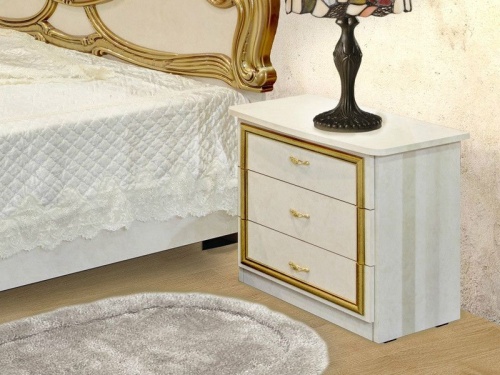 Спальня с 4-дверным шкафом Ольга (беж/золото) фото 5