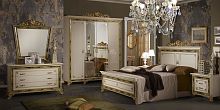 Спальня с 4-дверным шкафом Катя (беж/золото глянец)