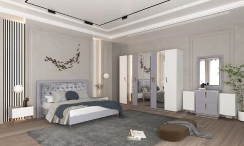 Спальная мебель “Самира” серо-белая фото 2