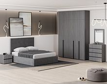 Спальня (шкаф 2-дв. в двух вариантах, пенал, кровать 1.6 м. с подъемным механизмом) Беллуччи (графит)