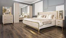 Спальня Лара 4-ств бежевый глянец