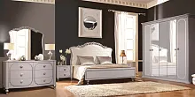 Спальня Вена (кровать 1,8 м.; шкаф 5-ти дв. с зеркалом; комод) кашемир/серебро