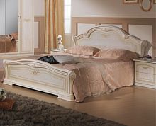 Двуспальная кровать 160×200 Ирина (беж), изголовье ЛДСП