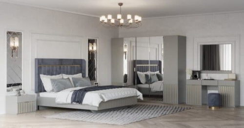 Спальная мебель “Сидея” серая