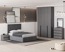 Спальня (шкаф 3-дв., кровать 1.4 м. с подъемным механизмом) Беллуччи (графит)