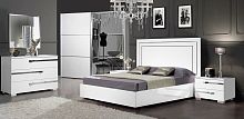 Спальня Венеция (кровать 1,6 м.; шкаф-купе; комод) белый глянец
