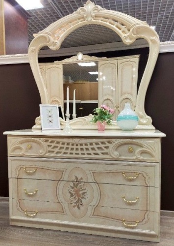 Спальня с 4-дверным шкафом Роза (беж глянец) фото 7