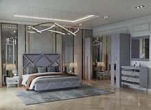 Спальная мебель “Ализе” серая серебро