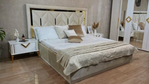 Спальная мебель “Анкара” фрезерованная белая (c подъемным механизмом) фото 4