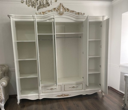 Спальня Флоренция 5-ств белый перламутр глянец фото 6