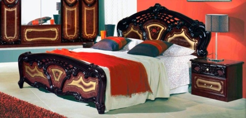 Спальня с 3-дверным шкафом Роза (могано глянец) фото 4