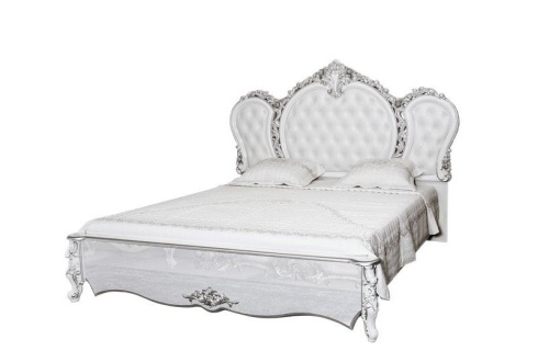 Спальня Дольче Вита с комодом (белый с серебром) фото 4